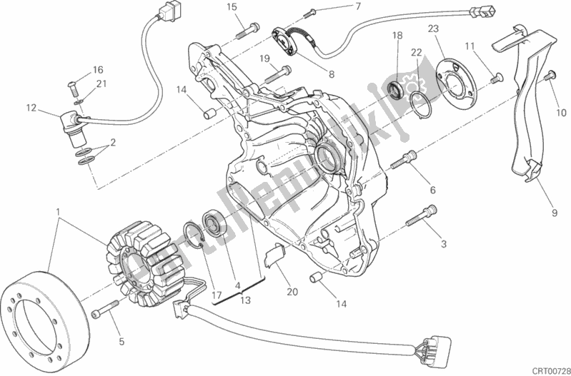 Alle onderdelen voor de Generator Deksel van de Ducati Diavel Xdiavel S 1260 2016